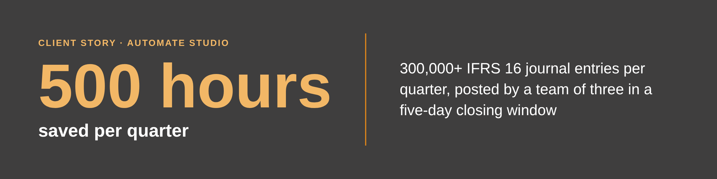 IFRS 16 journal entry automation client story: key results