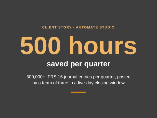 Client story: IFRS 16 mass journal entry posting in SAP with Automate Studio