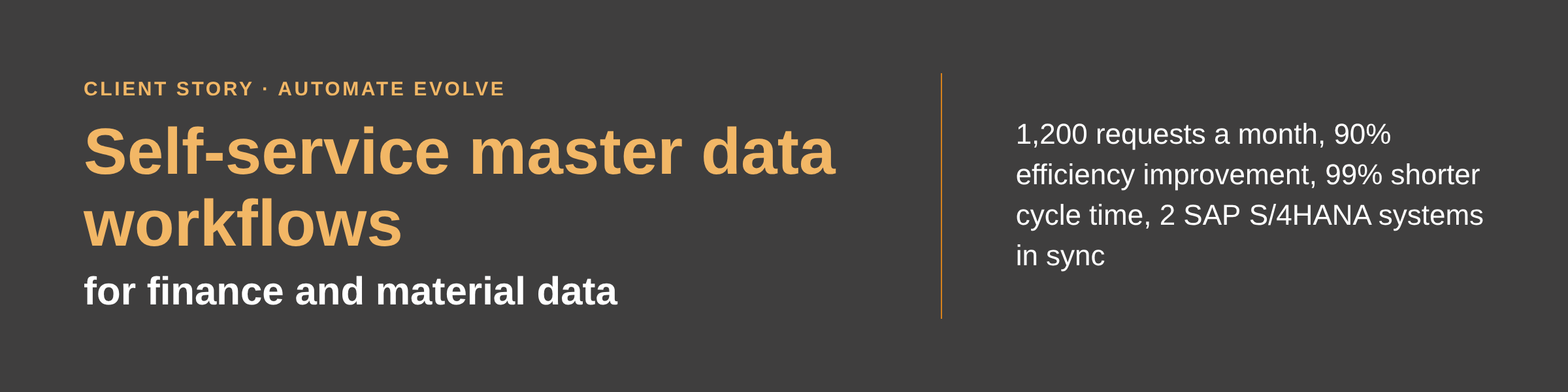 Self-service master data workflows client story: key results
